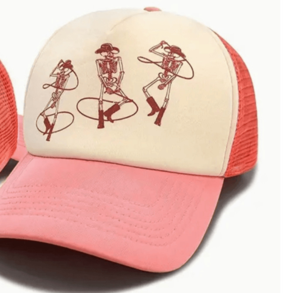 NEW! Boho Western Skeleton trucker